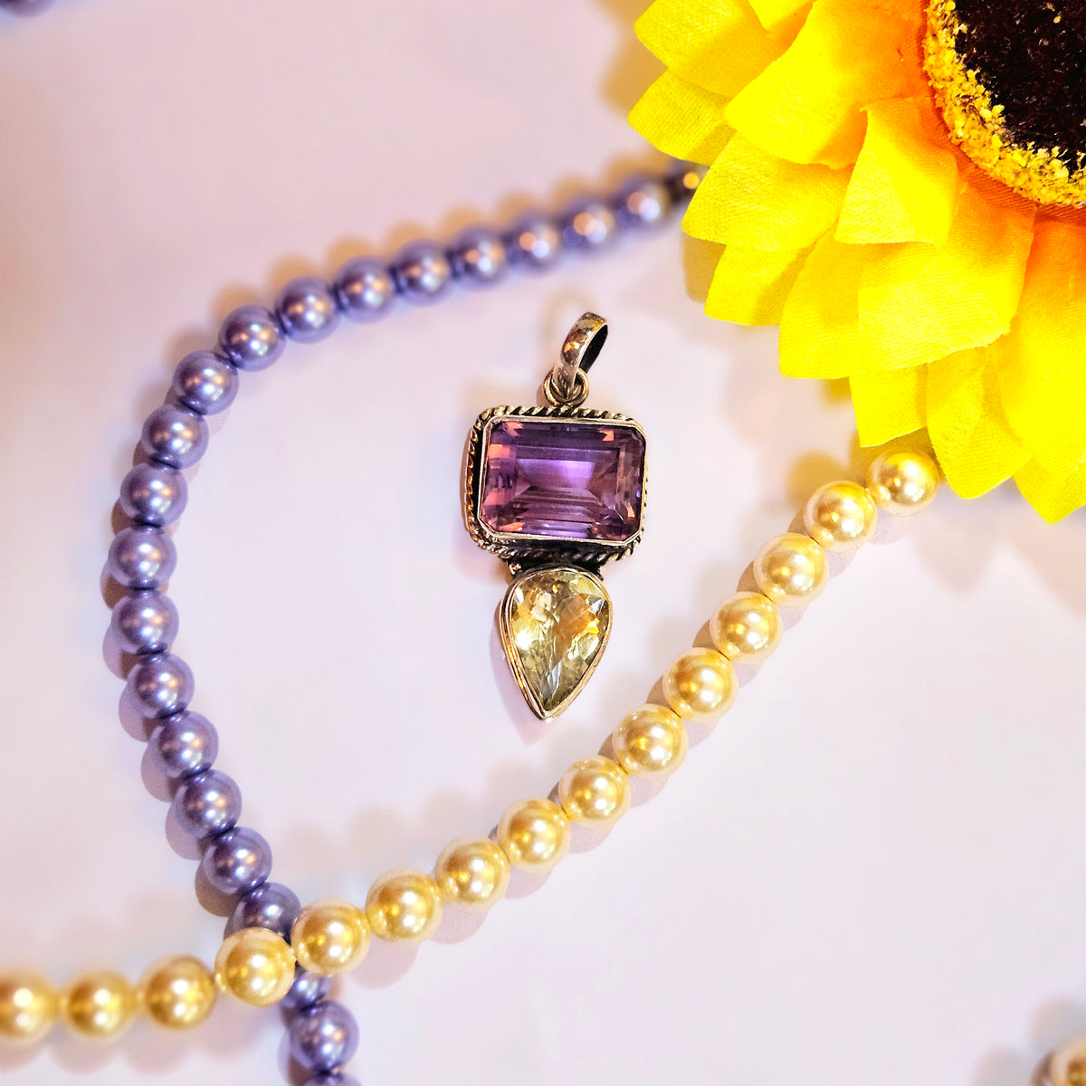 Amethyst and Citrine Pendant