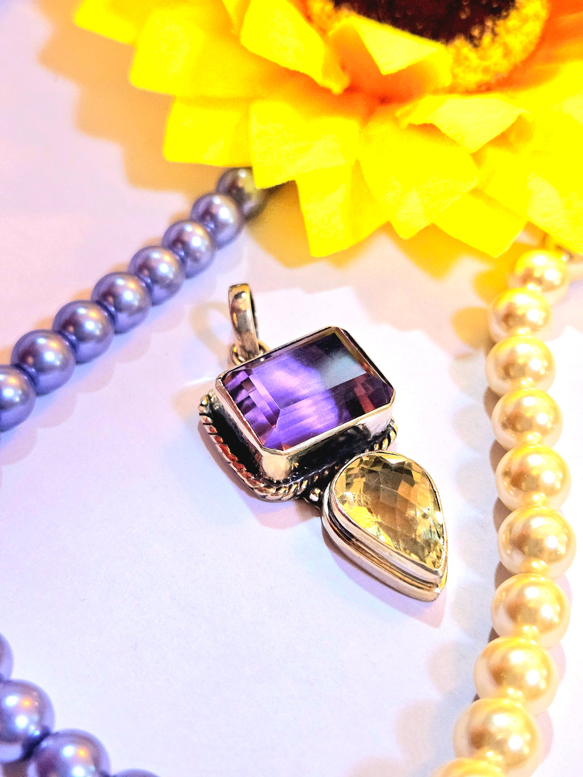 Amethyst and Citrine Pendant