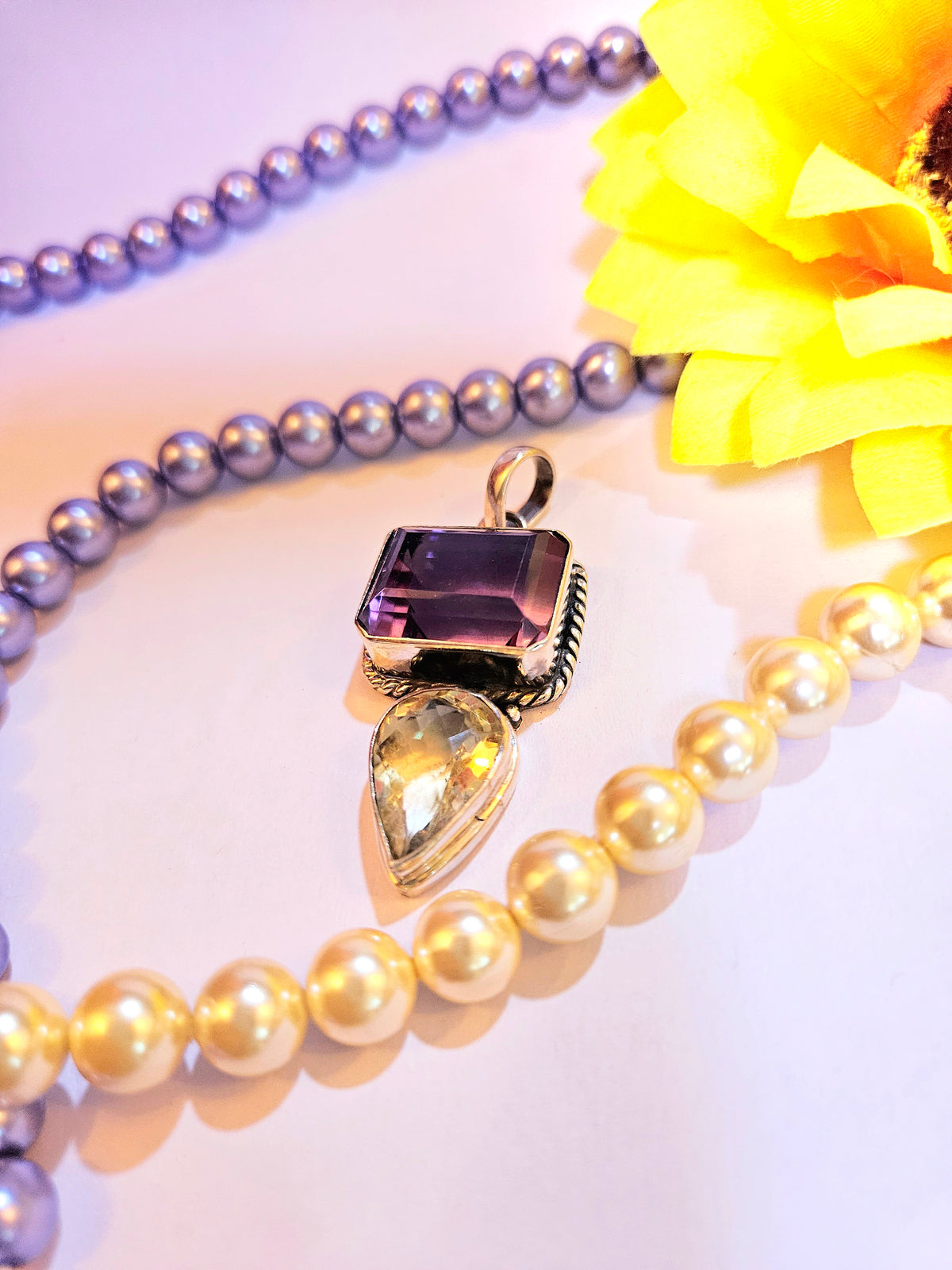 Amethyst and Citrine Pendant