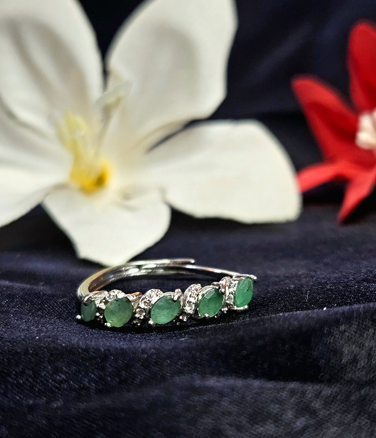 Emerald Five Stone Ring